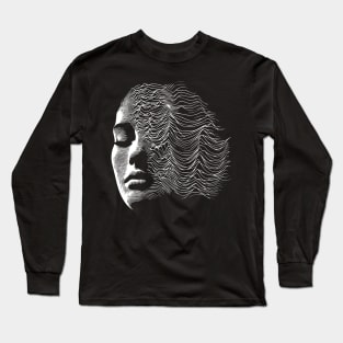 woman waves design Long Sleeve T-Shirt